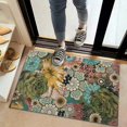 thumbnail image 2 of Bohemian Retro Floral Non-Slip Entryway Door Mat,Boho Indoor Decor Durable Low Plush Door Mat,Washable Welcome Rug for Patio Hallway Home Decor 20x32 Inches, 2 of 7