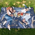 thumbnail image 6 of Extra Large Picnic Beach Blanket Waterproof Sand Proof Portable Outdoor Mat Blue Whales Star Seaweed 60x80, 6 of 9