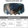 thumbnail image 4 of Abstract Modern Navy Teal Grey Waterproof Picnic Patio Party Round Table Cloth Cover Decorations Fabric 60 Inch Circular Tablecloth for 20-47 Inch Home Dining Room Kitchen Decor, 4 of 6
