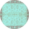 thumbnail image 1 of Ahgly Company Indoor Round Abstract Light Blue Modern Area Rugs, 4' Round, 1 of 4