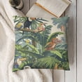 thumbnail image 3 of Tropic Exotic Trees And Animals Throw Pillow Cover ，Parrot Zebra Monkey Tree Bird Flower Leaf Plant Summer Square Throw Pillow Cases，Polyester Throw Cushion Covers For Couch Sofa Bedroom, 3 of 5