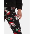 thumbnail image 4 of No Boundaries Velour Holiday Leggings, 1 or 2-Pack, Women's and Women's Plus, 4 of 5