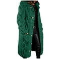 thumbnail image 1 of Women‘s Long Large Classic Cardigans Cable Knit Hood Sweater Oversized Button Duster Coat with Pocket 2024,zagreen,L, 1 of 5