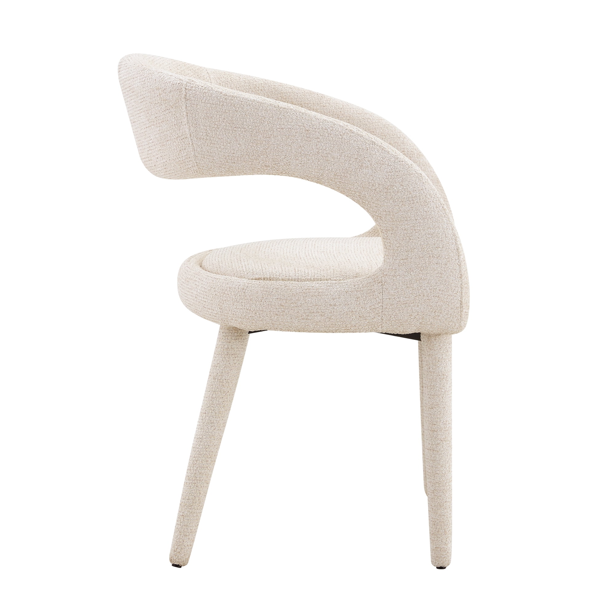 Leumius Premium Sherpa Upholstered Dining Chair with Hollow Backrest Accent Chair for Dining Room Bedroom Vanity Living Room Conference (Off White, Set of 2)