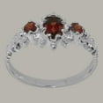thumbnail image 3 of LBG British Made 9k White Gold Natural Garnet Womens Anniversary Ring - 33 size options - Size 10, 3 of 9