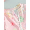 thumbnail image 6 of Bagilaanoe Toddler Baby Girl One-Piece Swimsuit Flower Print Long Sleeve Zipper Rashguard Swimwear + Sun Hat 6M 9M 12M 18M 24M 3T Kids Ruffle Bathing Suit, 6 of 9