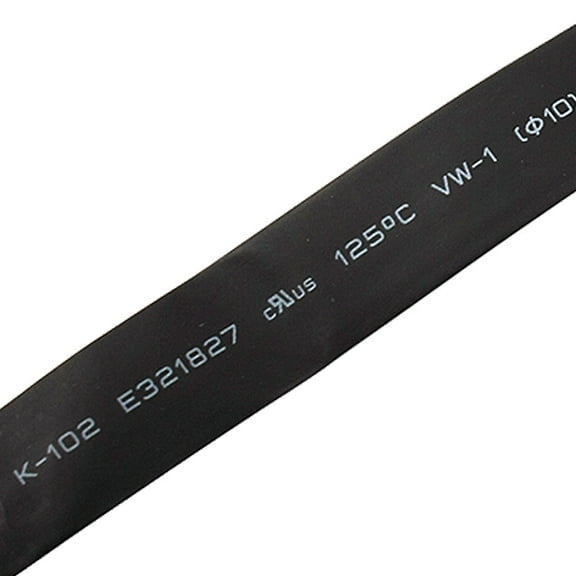 9.8ft 10mm Dia. 125C 2:1 Black Polyolefin Heat Shrink Tubing 660V -1