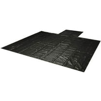 16' x 18' Flatbed Truck 18 Oz Steel Tarp with 4 FT Drop & Flap - Black Heavy Duty Vinyl Waterproof Tarp for Trailers to Protect Cargo from Wind, Rain, Snow and Sun