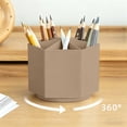 thumbnail image 1 of EGNMCR 360 Degree Rotating Pen Holders 6 Compartments Large Capacity Desk Organizer Stationery Storage For Office School Home Study Desk Accessories Supplies Plastics Pen Holder, 1 of 6
