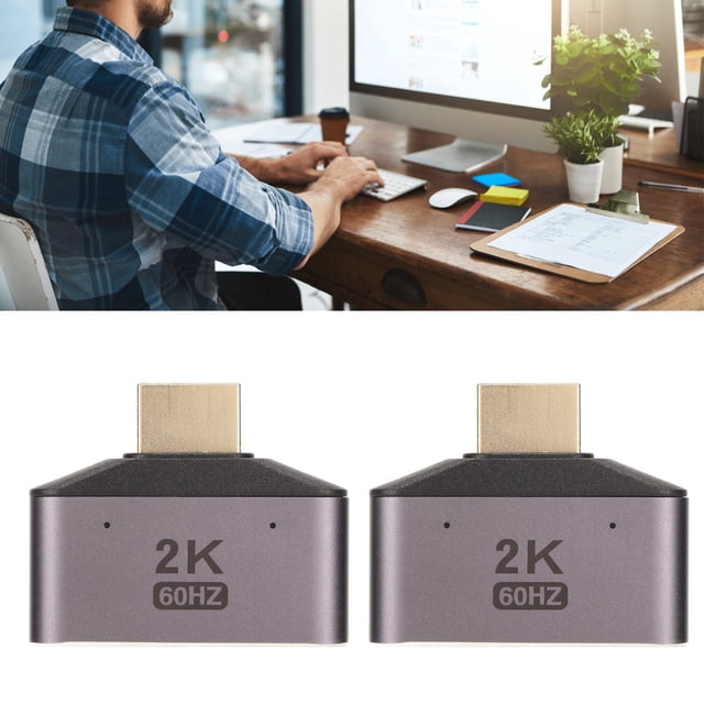 1 A 2 Divisor de video, Interfaz Multimedia HD de Adaptador Masculino A Femenino 2pcs 2k 60Hz Enchufe y reproducir para laptop para hdtv