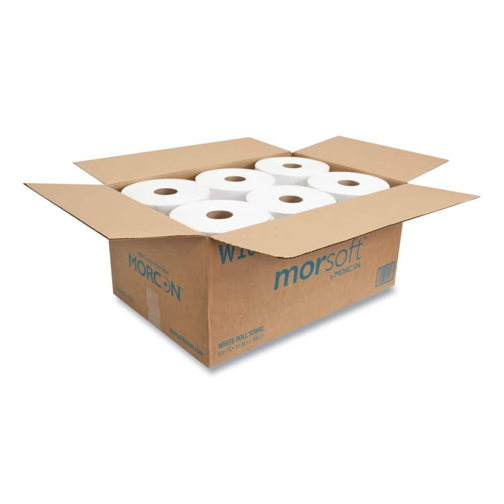 Hardwound Paper Towels, 1-Ply, 10 in. x 800 ft., White, 6-Rolls/Carton