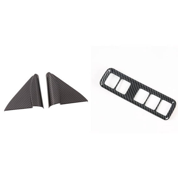 Headlight Switch Button Cover Trim with Interior A-Pillar Speaker Horn Cover Trim for Navara NP300 2016-2021