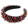 thumbnail image 7 of Unique Bargains 1 Pc Faux Crystal Padded Headband Bling Rhinestone Hairband for Women Red 1.57 Inch Wide, 7 of 7