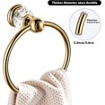 thumbnail image 3 of Toallero de cristal, toallero dorado para baño, toallero redondo para decoración de pared, 3 of 5