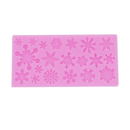 

Snowflake Fondant Mold Christmas Theme Baking Tray Chocolate Non-stick Silicone Mould Baking Tool Pink