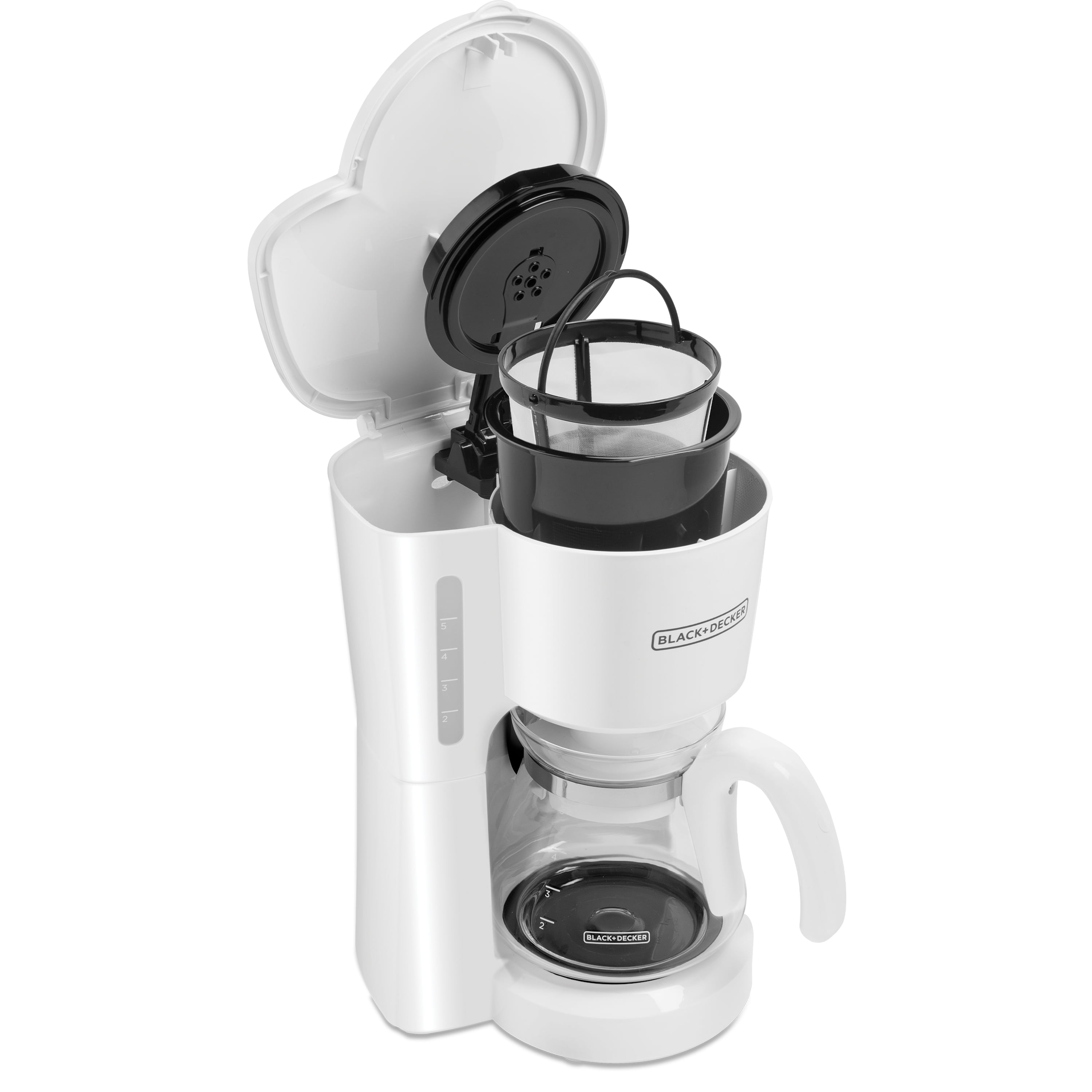 Black & Decker 5 Cup Coffee Maker CM0701W Permanent Filter, Space Saving 