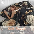 thumbnail image 4 of 3 Piece Vintage Black Floral Duvet Cover Set Twin Size,Microfiber Comforter/Quilt Cover with Corner Ties and 2 Pillowcases,Spring Seasonal Botanical Blooms All Season Soft Bedding with Zipper Closure, 4 of 8