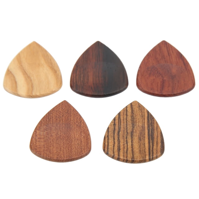 Guitarra 5 Uds Púas De Guitarra De Madera Ranuras Antideslizantes Púas De Guitarra Hechas A Mano Populares Para Tocar En Escenario