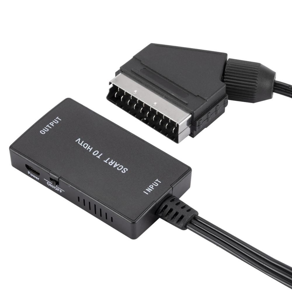Scart to HDMI-compatible Converter Support 720p/1080P Output with USB Power Cable Plug And Play No Driver Needed HD Video Converter Audio Converter Scaler Adapter -