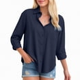 thumbnail image 4 of Godom Shirts for Women Oversized Long Sleeve Button Down Shirts Blouses Tops with Pocket, 4 of 7