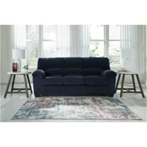 Ashley Furniture SimpleJoy Polyester Upholstered Sofa in Navy