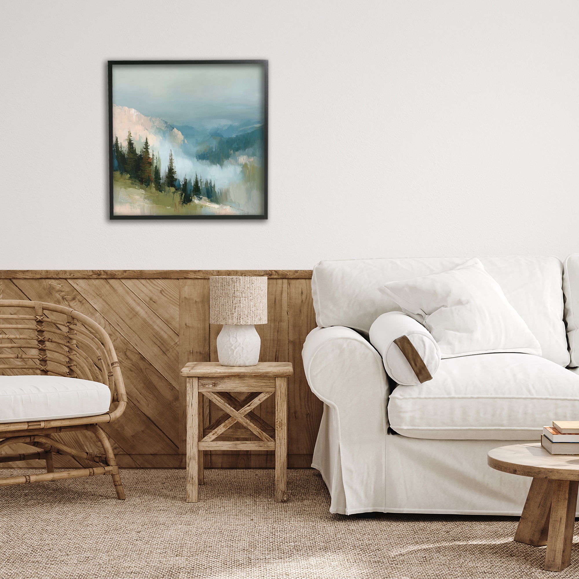 Stupell Industries Mountain Forest Impression Black Framed Giclee Art, design by Kim Curinga