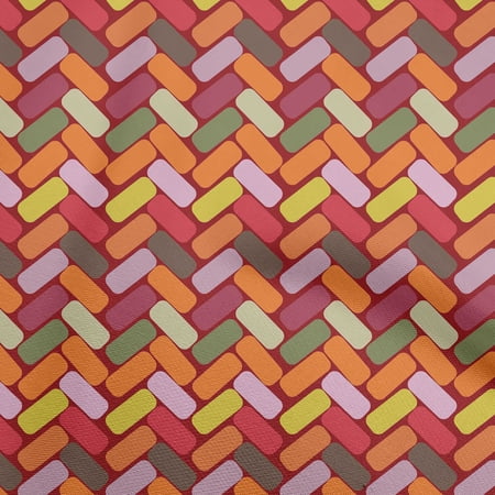 oneOone Cotton Cambric Maroon Fabric Geometric Dress Material Fabric Print Fabric By The Yard 56 Inch Wide