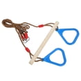 thumbnail image 2 of Children Adult Pull up Rings Wooden Stick Trapeze Swing Triangular Gym Fitness Sports Toy, 2 of 7