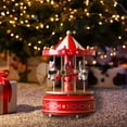 thumbnail image 6 of Christmas Wooden Carousel Music Box Turn Horse Shaped for Holiday Decoration Red, 6 of 8