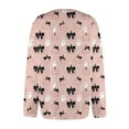 thumbnail image 4 of Domuza Women's Halloween Cardigan Sweaters Funny Spooky Print Long Sleeve Knitted Sweaters Fall Winter Casual Lightweight Button Down Clothing Light pink 4XL, 4 of 6