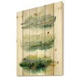 thumbnail image 2 of Designart 'Golden Green Abstract Clouds II' Modern Print on Natural Pine Wood, 2 of 5