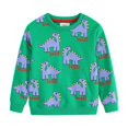 thumbnail image 3 of GCETTIC Kids Long Sleeve Casual Sweatshirt Kids Boys Girls Sweatshirt Pullover Dinosaur Graphics Cotton Fabric Breathable Material Green,5-6 Years, 3 of 9