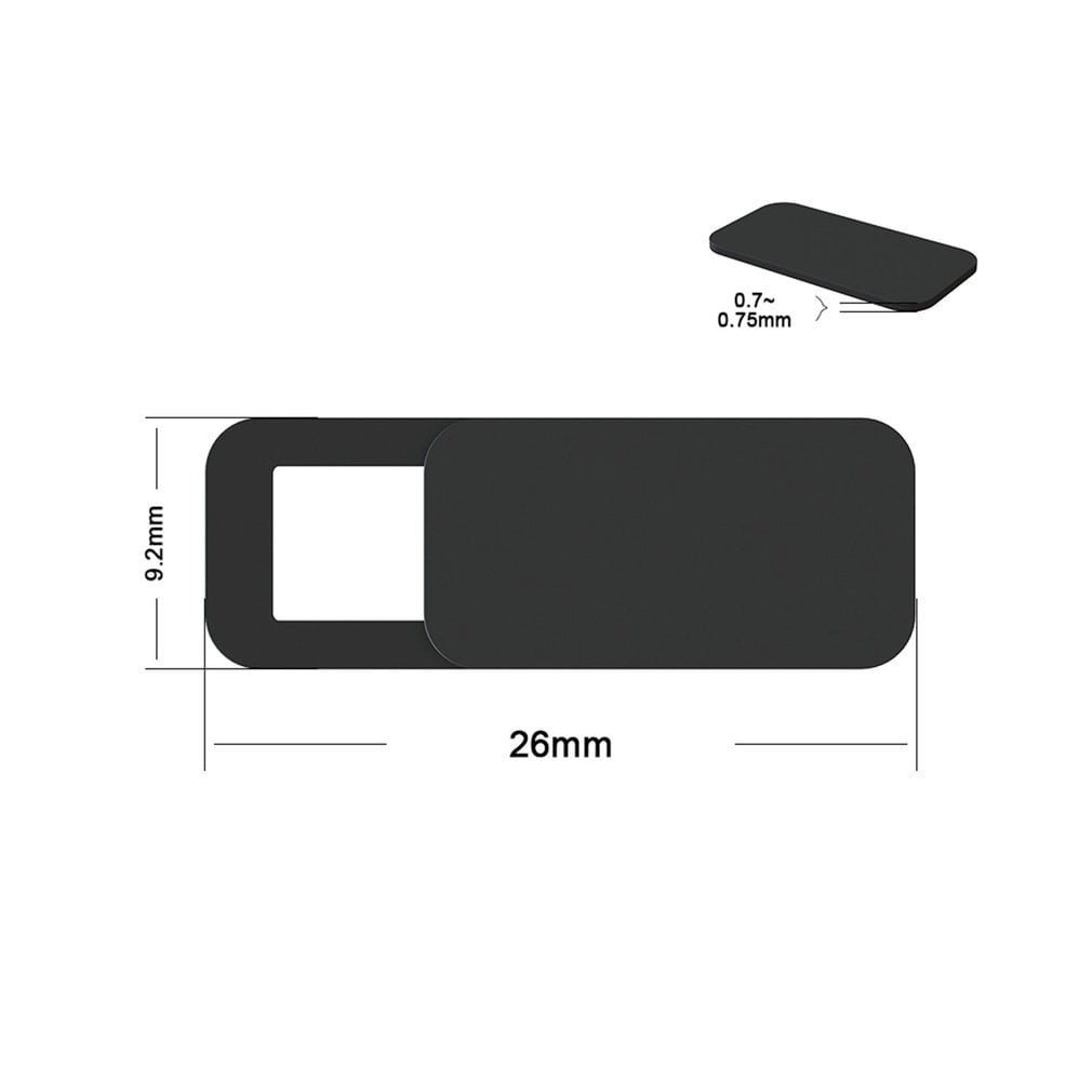 Contican T10 3PCS Rectangle Plastic Webcam Cover Ultra-Thin Privacy Protector Camera Shutter Sticker for Phone Tablet Notebook Desktop