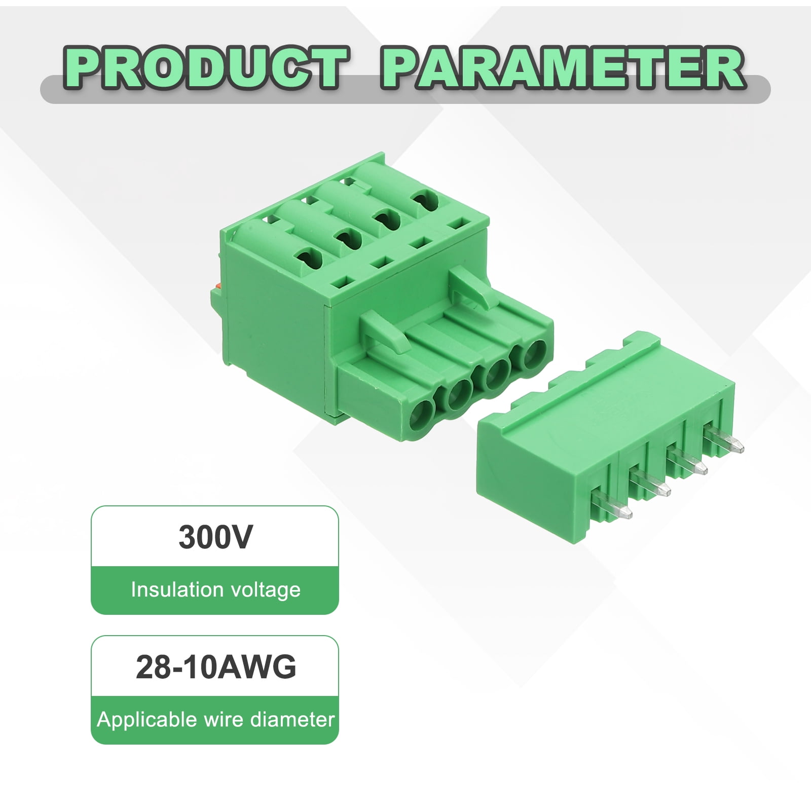 Uxcell 15 Set 4-Pin 5.08mm/0.2" Pitch PCB Mount Screw Terminal Straight Green