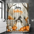 thumbnail image 7 of Guozer Halloween Bath Curtain - Waterproof Fabric, Halloween Bathroom Decor with Hooks, 71x71 Inches, 7 of 7