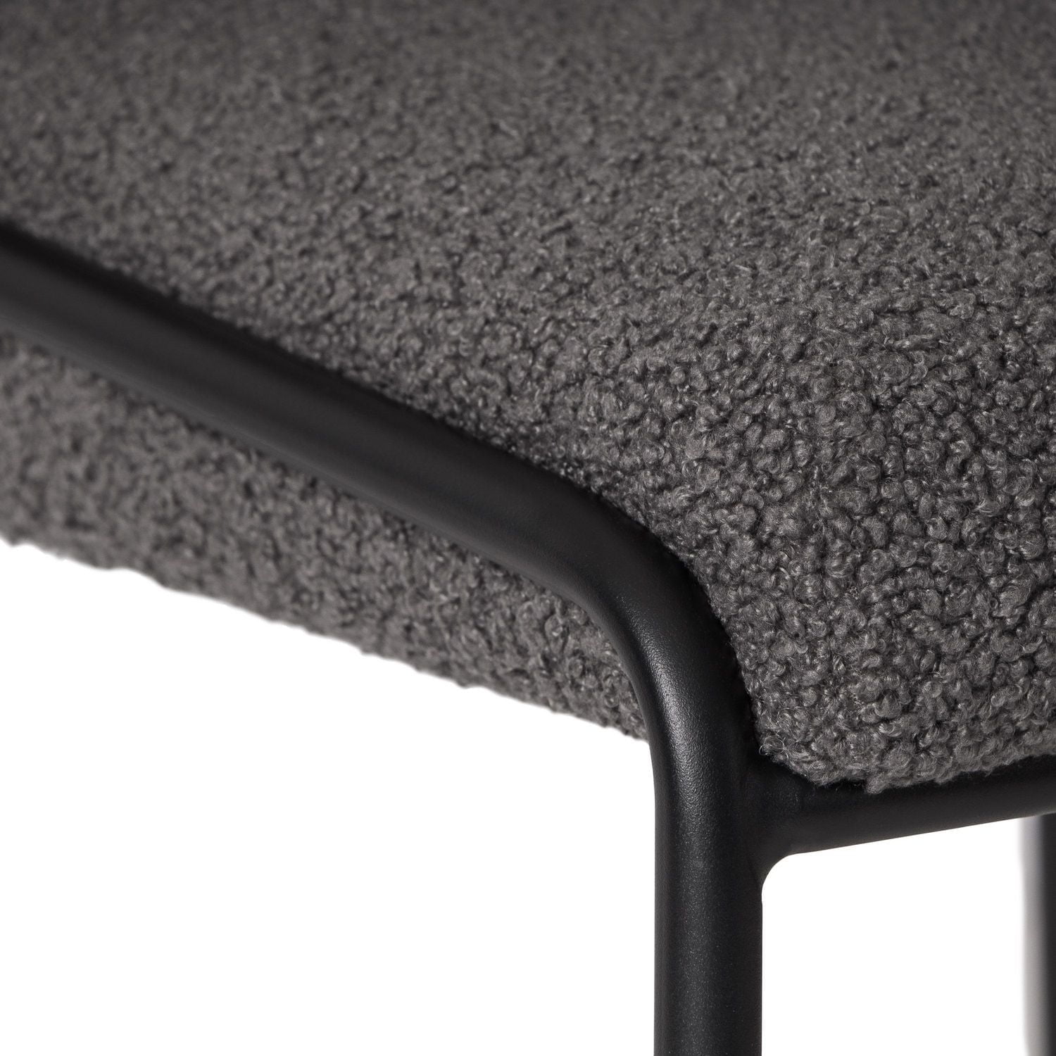 Tabouret de bar CorLiving Blakeley Modern Boucle en tissu rembourré avec pieds en métal – Vendu à l'unité