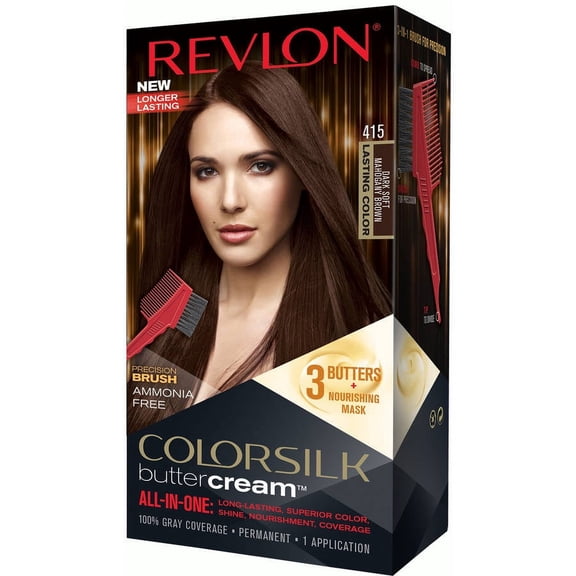 Revlon ColorSilk Buttercream Hair Color, Dark Soft Mahogany Brown
