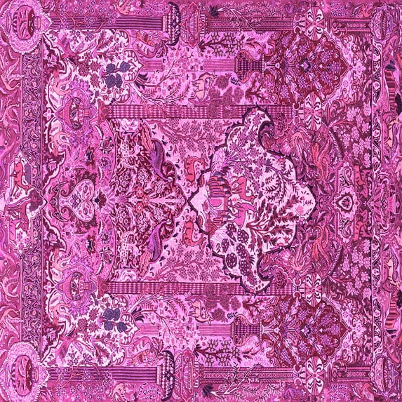 Ahgly Company Indoor Square Animal Pink Traditional Area Rugs, 8' Square