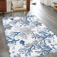thumbnail image 2 of 3'x5' Area Rugs, Blue Coastal Indoor Outdoor Area Rug for Living Room Bedroom, Summer Nautical Ocean Beach Coral Fish Washable Bathroom Rugs Kitchen Floor Carpet Mats Home Decor Aesthetic, 2 of 8