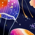 Kids Rainbow Jellyfish Bath Curtain Ocean Fish Print Shower Curtain