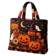 thumbnail image 2 of Halloween Quilted Tote Bag for Women, Large Canvas Shoulder Tote Bag with Vintage Halloween Farmhouse Decor, Structured Work Bag for Women with Top Handle & Storage Tote for, 2 of 5