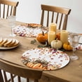 thumbnail image 4 of Fall Round Placemats Set of 4 Orange Leopard Pumpkin Place Mats Thanksgiving Woven Placemat Autumn Maple Leaves Berry Circle Braided Table Mat for Kitchen Dining Table Party Home Decor 15 Inch, 4 of 9