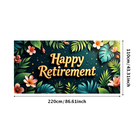 LUUFILx Retirement Celebration Banner Colorful Party Decorations Backdrop Background Happy Event Supplies Photography Props Retirement Party Decor