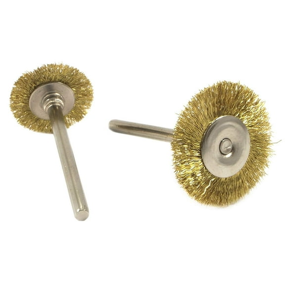 Forney 60213 Brass Brush Set with 3/32-Inch Shaft, 1-Inch and 3/4-Inch, 2-Piece