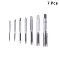 thumbnail image 4 of Shisuyan 7 Pcs Straight Fluted Thread Screw Taps Plug Drill Set DIY Metalworking Hand Tools Kit Tap Die Milling Spiral Hole Cutter (Silver), 4 of 9