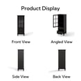 thumbnail image 6 of Leumius Minimalism Buffet Cabinet with Glass Doors and Double Drawer, Modern Wooden Storage Sideboard Cupboard for Living room Dining Room Hallway Entryway Black, 6 of 9