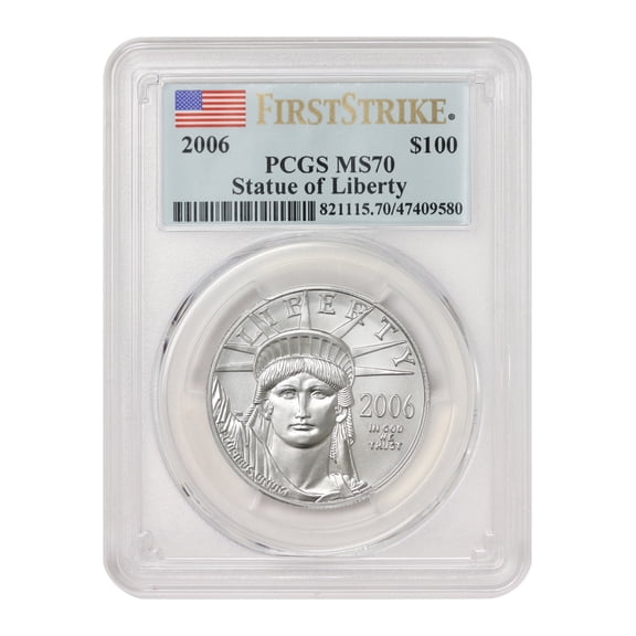 2006 $100 Platinum Eagle PCGS MS70 First Strike Flag U.S. Mint Coin