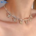thumbnail image 2 of Collar Elegante Con Colgante De Mariposa De Diamantes De Imitación Cadena De Plata De Oro Para Mujeres Joyería Fiesta Gao Jiahui  unisex, 2 of 2