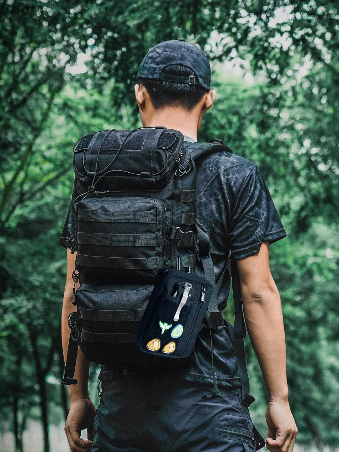 VIPERADE Molle Pouches Small EDC Pouch,Compact Belt Pouch for Men,EDC Pouch Pocket Organiser with Patches Area,Adjustable Molle Backpack Pack Pocket for Camping Bush Craft/Hiking/Traveling
