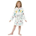 thumbnail image 6 of FORMRS Niños Bathrobe Unisex Hooded Robe Soft Plush Pajamas Sleepwear, Size 4-6T, Red Simple Shapes, 6 of 7